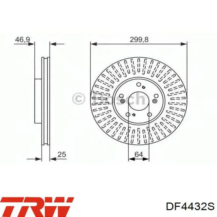 DF4432S TRW Гальмо дискове переднє