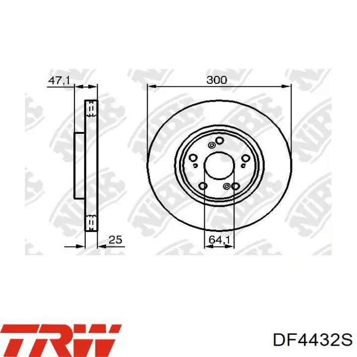 Купити DF4432S TRW Ротор гальмівний