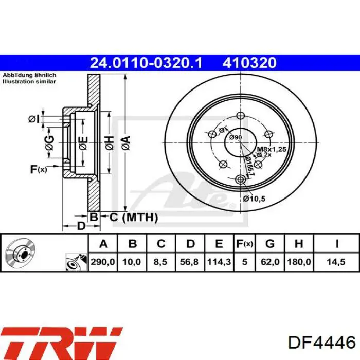 Гальмівні диски DF4446 TRW