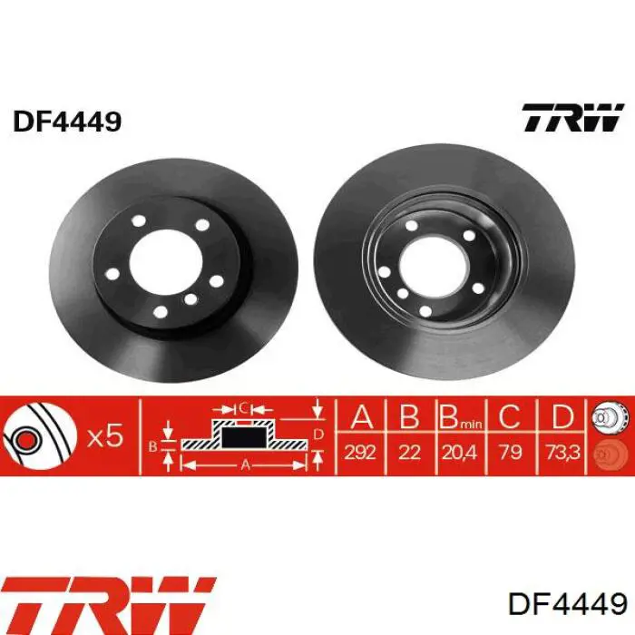 Купити DF4449 TRW Ротор гальмівний