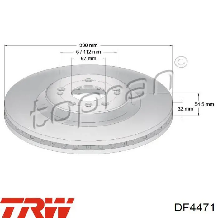 Диск переднього гальма TRW DF4471 ціна, від 85.26 USD