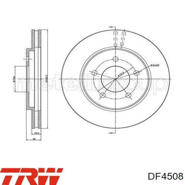 Гальмівні диски передні DF4508 TRW