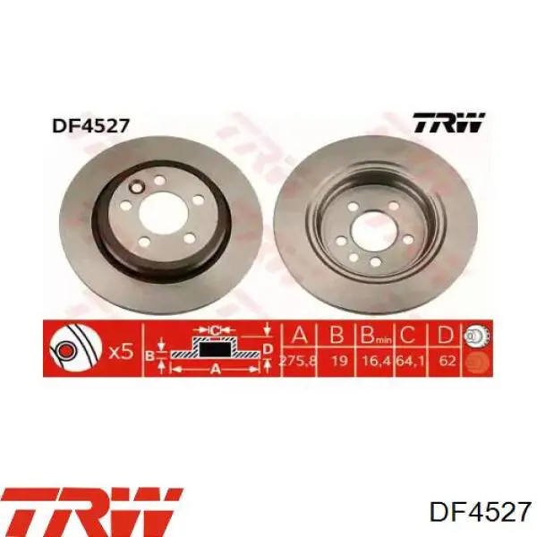Задні дискові гальма TRW DF4527 ціна, від 38.24 USD