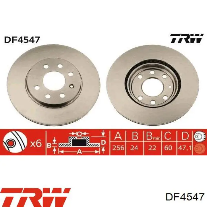 DF4547 TRW диск гальмівний передній