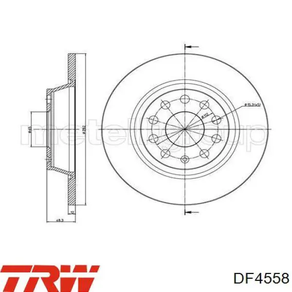 Гальмівні диски DF4558 TRW