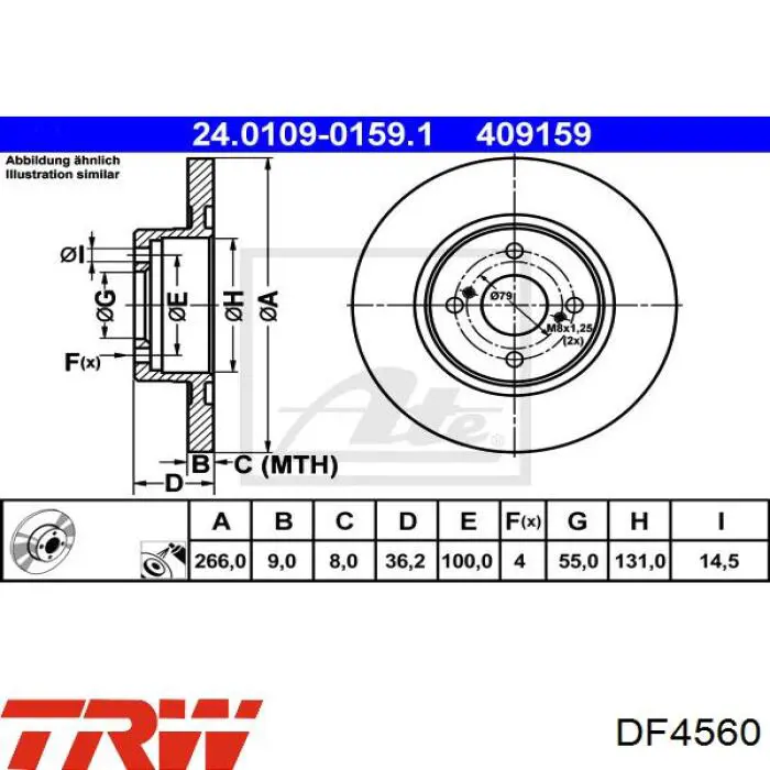 Купити DF4560 TRW Диск заднього гальма