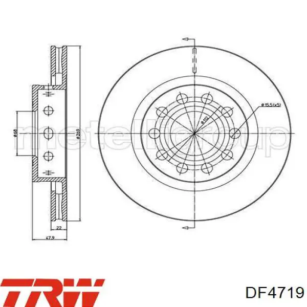 Задні дискові гальма TRW DF4719 ціна, від 48.95 USD