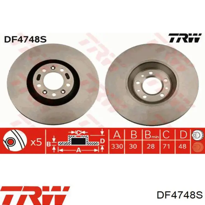 Купити DF4748S TRW Ротор гальмівний
