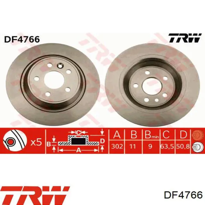 Купити DF4766 TRW Диск заднього гальма
