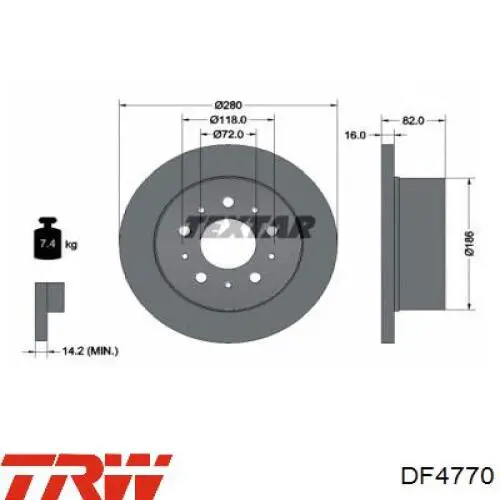 Гальмівні диски DF4770 TRW