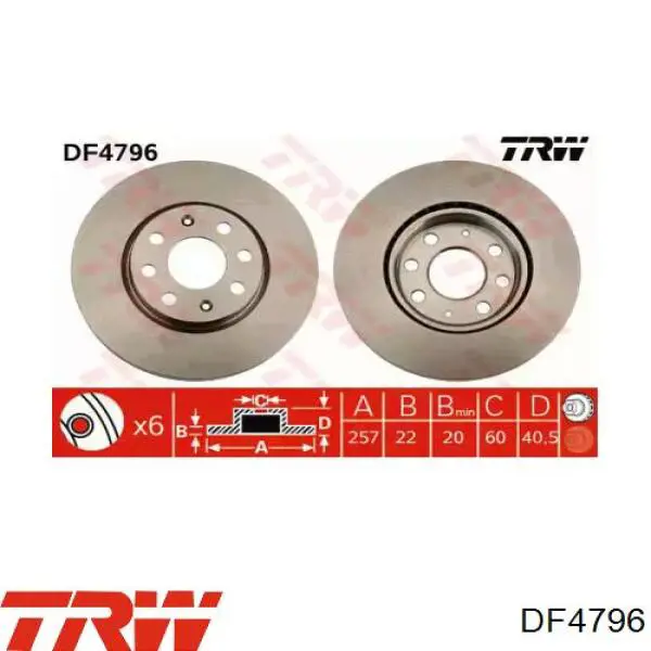 Диск переднього гальма TRW DF4796 ціна, від 32.07 USD