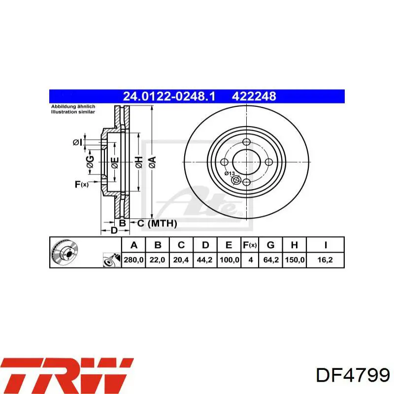 Купити DF4799 TRW Ротор гальмівний