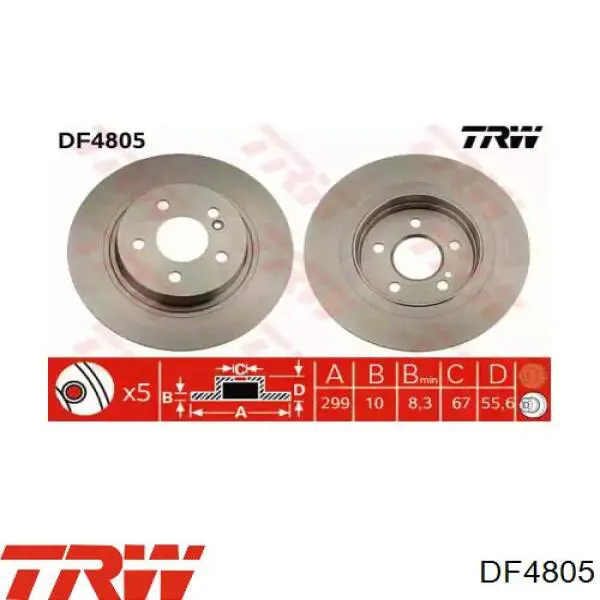 Задні дискові гальма TRW DF4805 ціна, від 43.25 USD