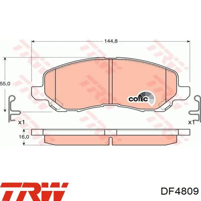Гальмівні диски передні DF4809 TRW