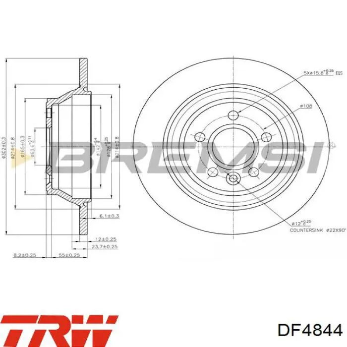 Задні дискові гальма TRW DF4844 ціна, від 53.40 USD