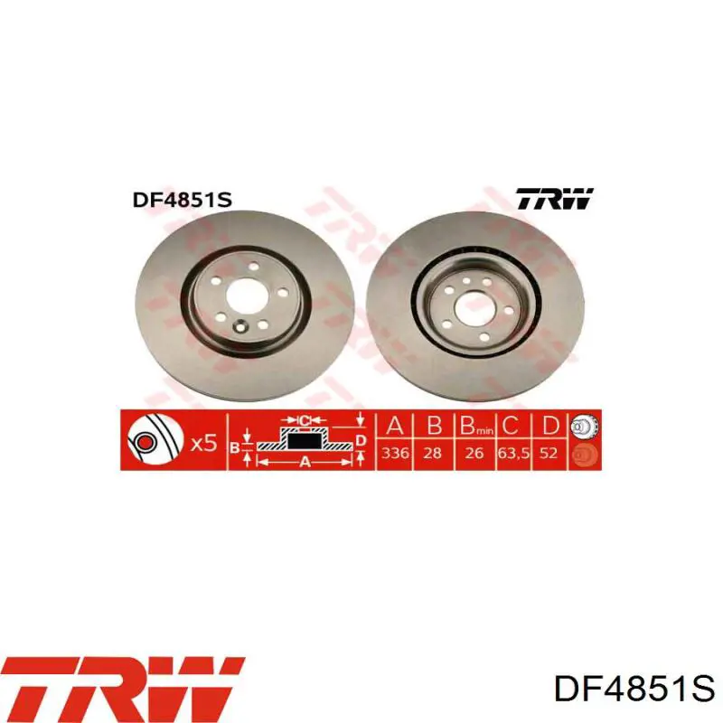 DF4851S TRW диск гальмівний передній