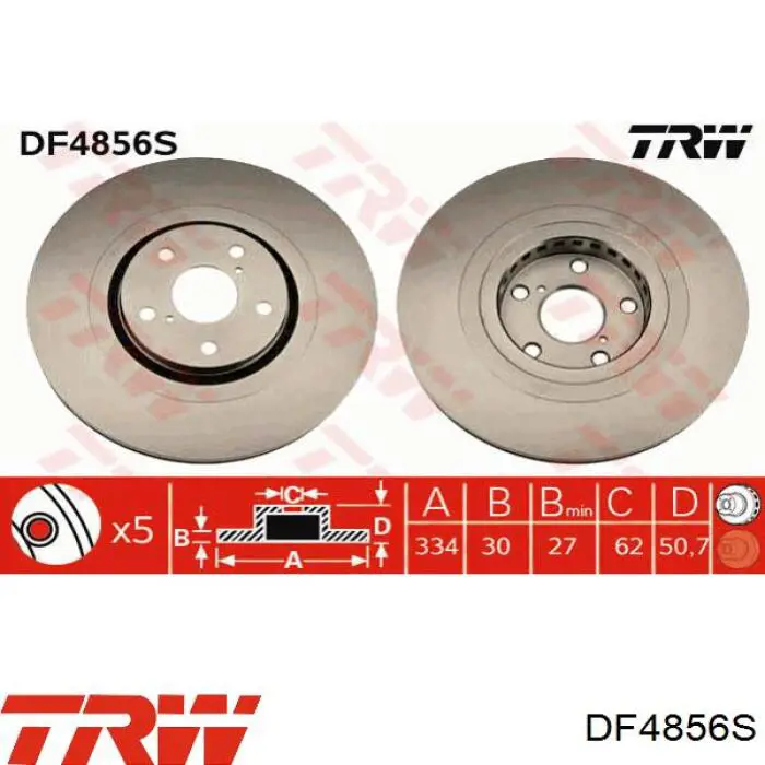 DF4856S TRW диск гальмівний передній