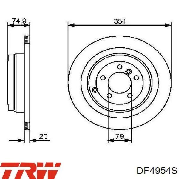 Купити DF4954S TRW Диск заднього гальма