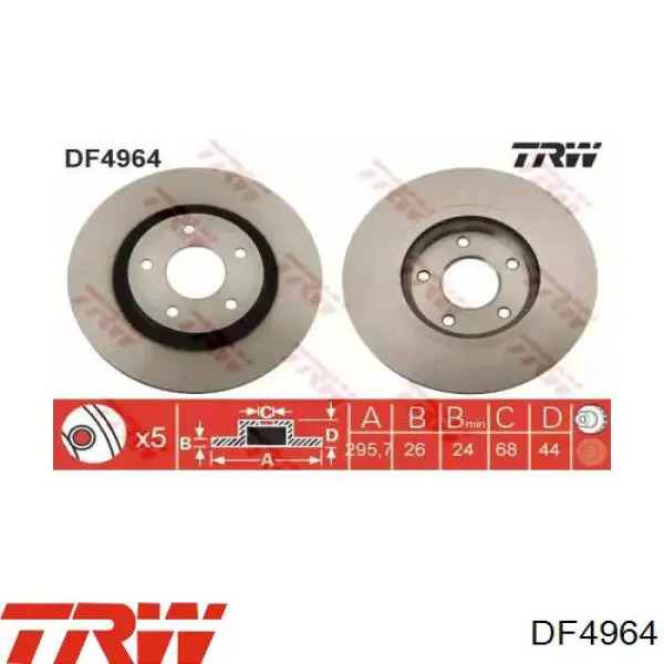 DF4964 TRW Гальмо дискове переднє