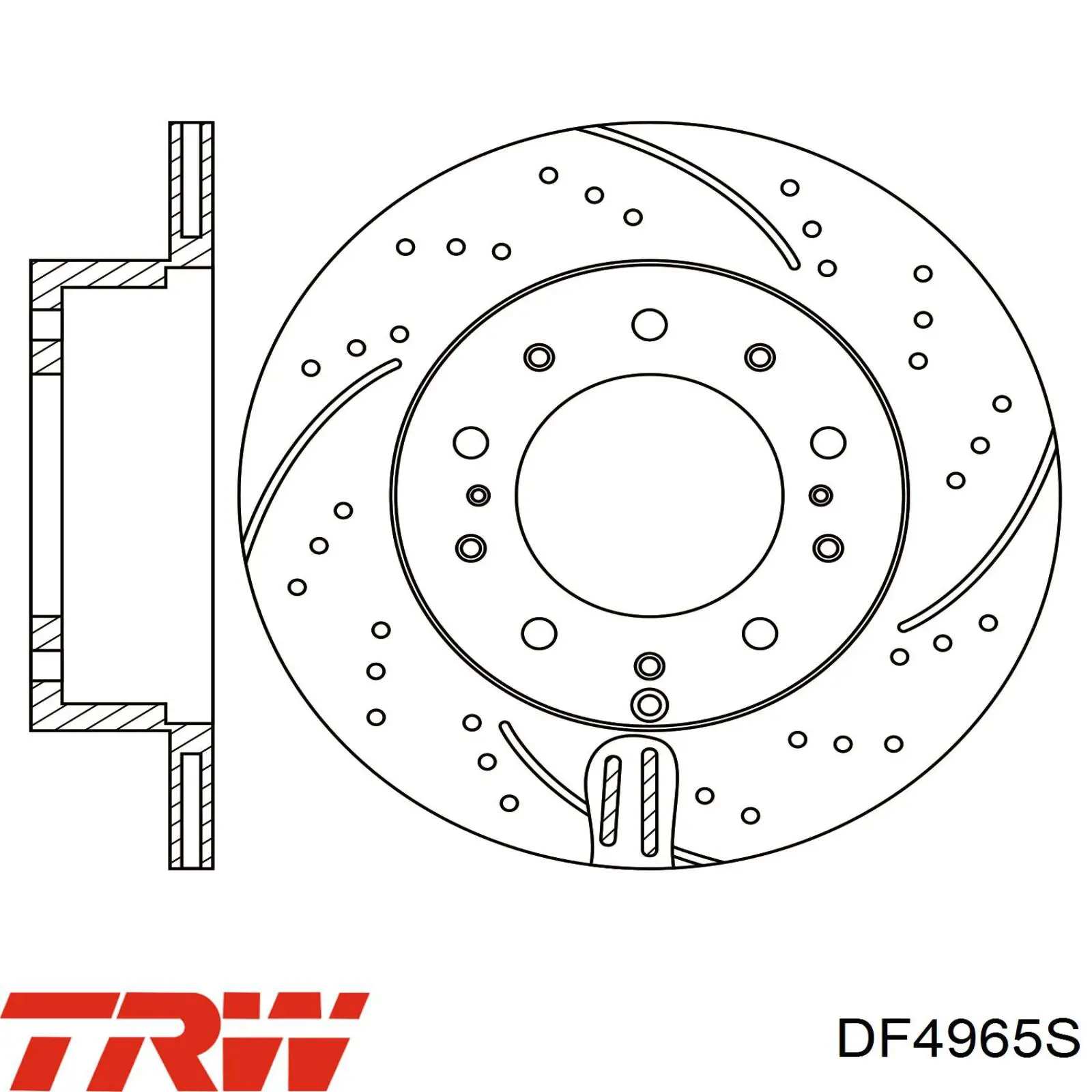 Диск гальмівний задній TRW DF4965S