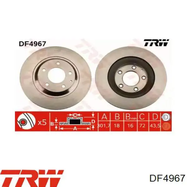 Задні дискові гальма TRW DF4967 ціна, від 41.12 USD