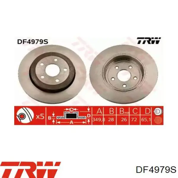 Задні дискові гальма TRW DF4979S ціна, від 94.87 USD