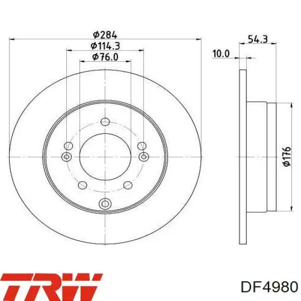 Гальмівні диски DF4980 TRW