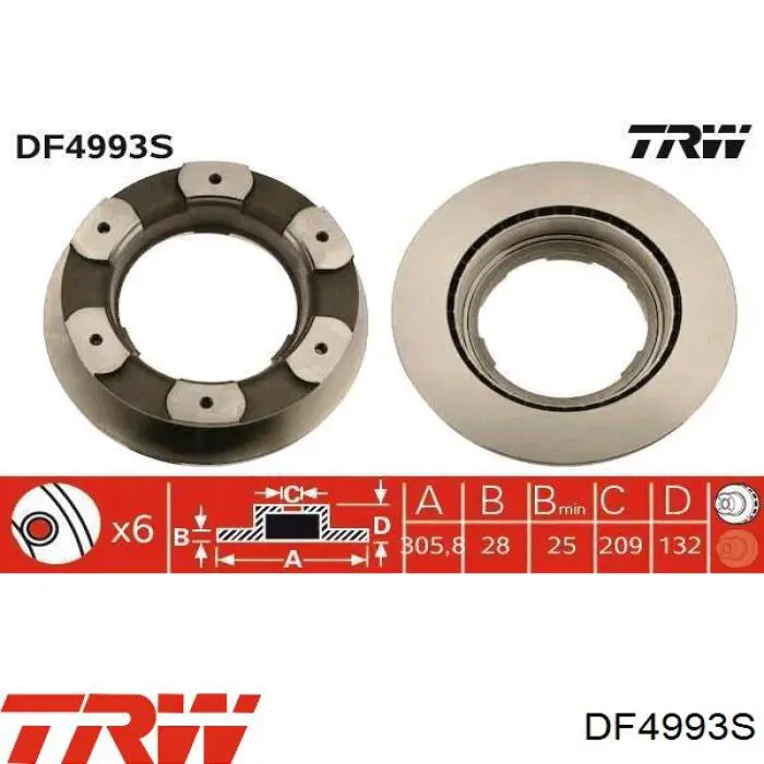 Задні дискові гальма TRW DF4993S ціна, від 91.45 USD