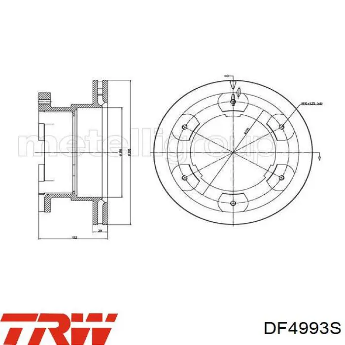 Гальмівні диски DF4993S TRW