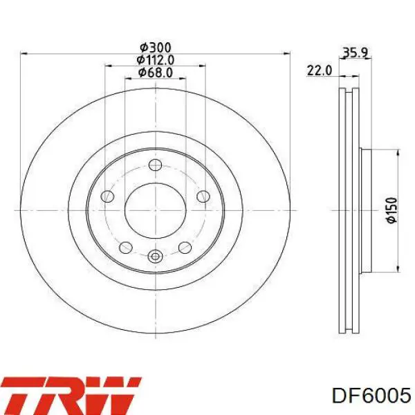 Гальмівні диски DF6005 TRW