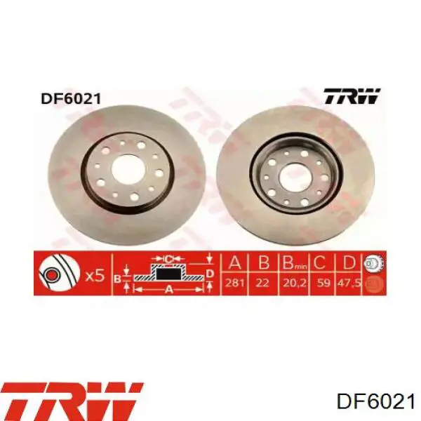 Задні дискові гальма TRW DF6021 ціна, від 55.51 USD