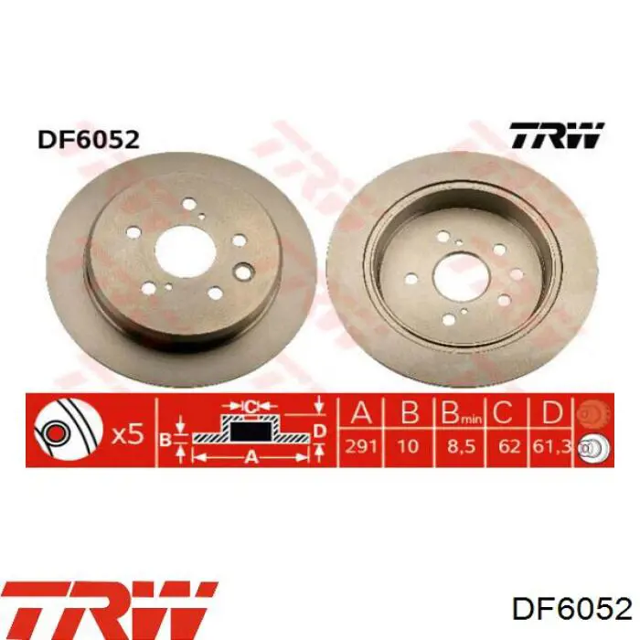 Гальмівні диски DF6052 TRW