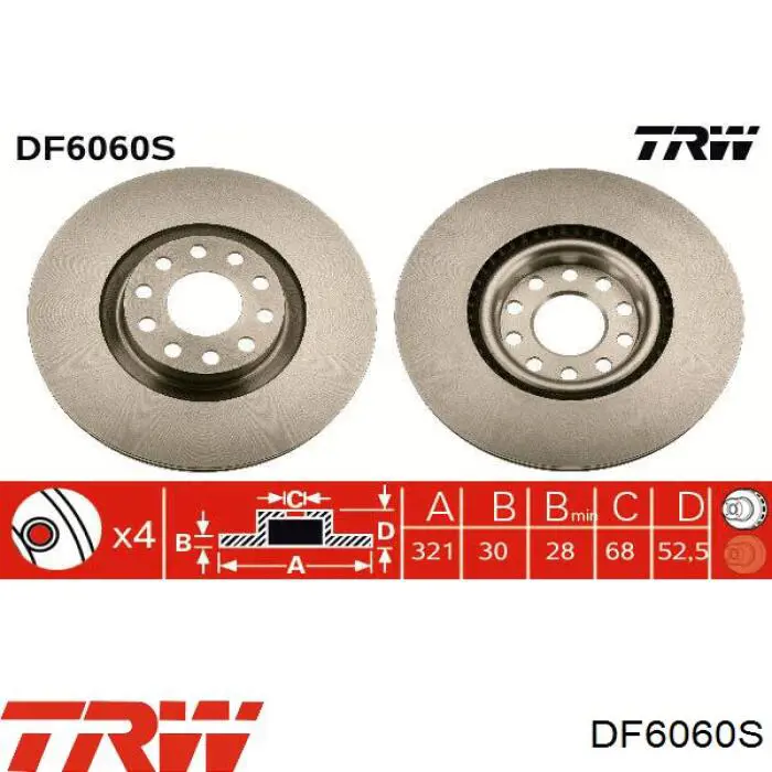 Купити DF6060S TRW Ротор гальмівний