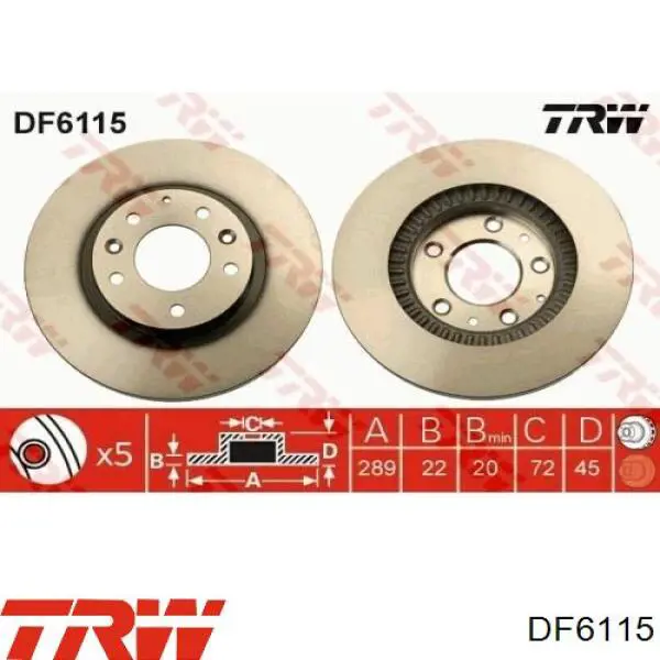Купити DF6115 TRW Ротор гальмівний