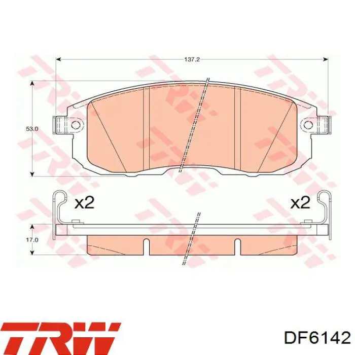 Диск гальмівний передній TRW DF6142