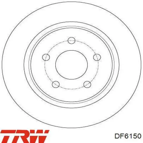 DF6150 TRW диск гальмівний задній