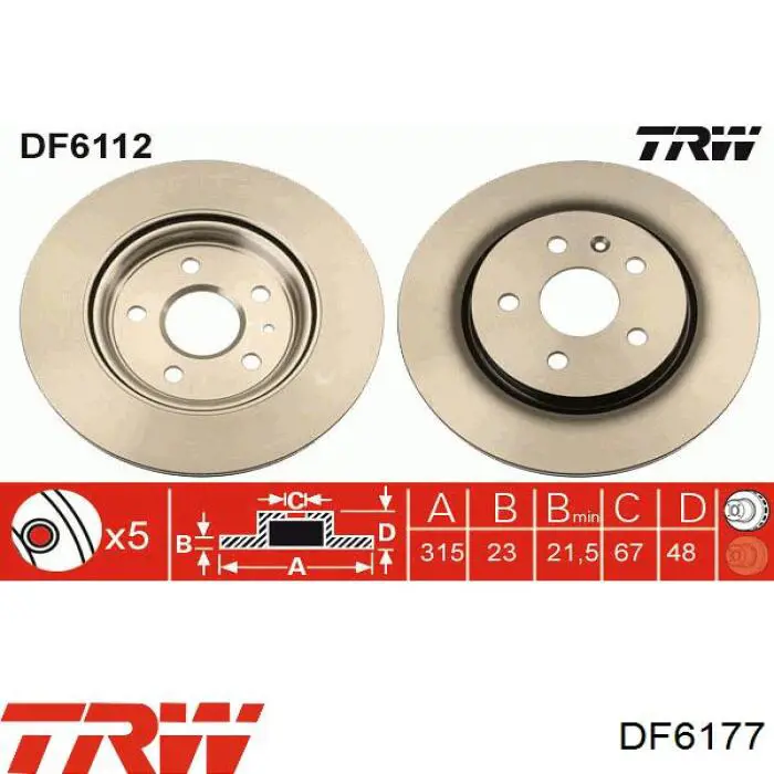 Гальмівні диски DF6177 TRW