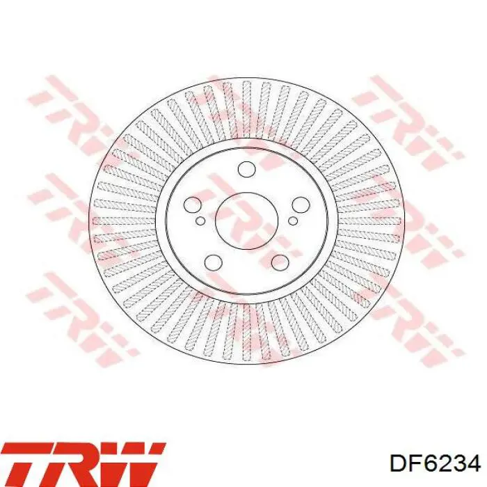 Диск переднього гальма TRW DF6234 ціна, від 38.94 USD