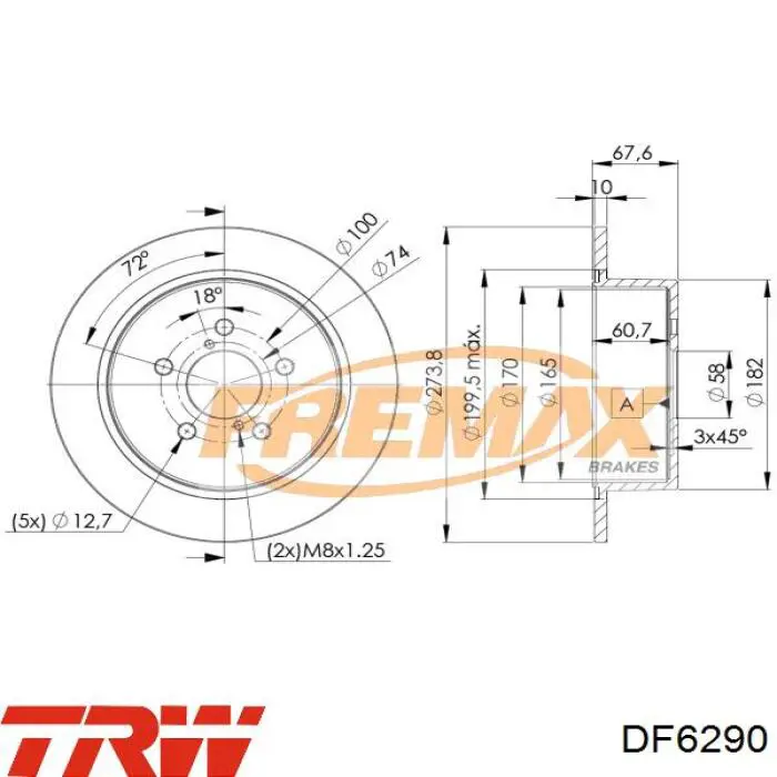 DF6290 TRW Дискові гальма
