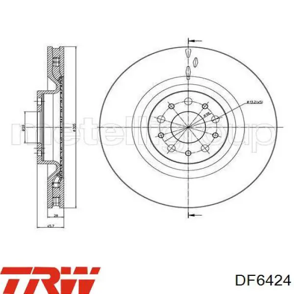Гальмівні диски передні DF6424 TRW