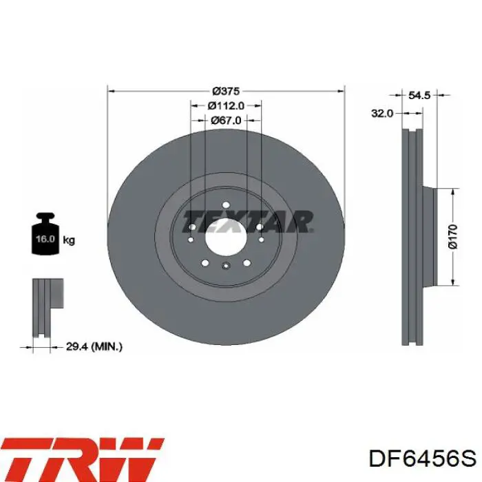 Купити DF6456S TRW Ротор гальмівний