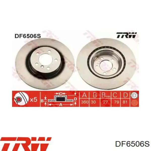 Диск гальмівний передній TRW DF6506S