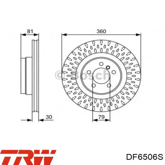 Диск переднього гальма TRW DF6506S ціна, від 79.76 USD