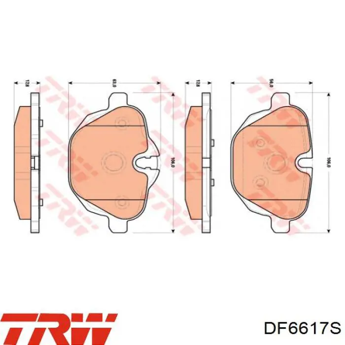 Диск гальмівний задній TRW DF6617S