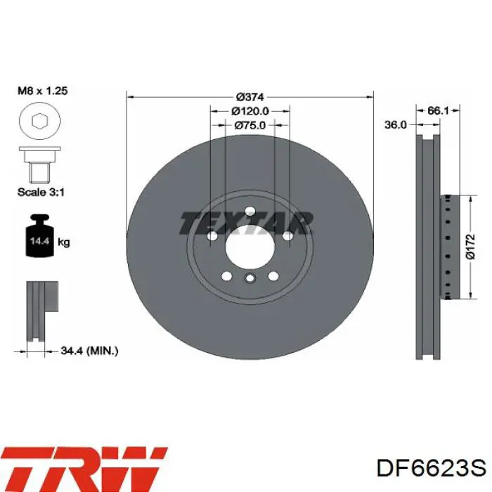 Купити DF6623S TRW Ротор гальмівний