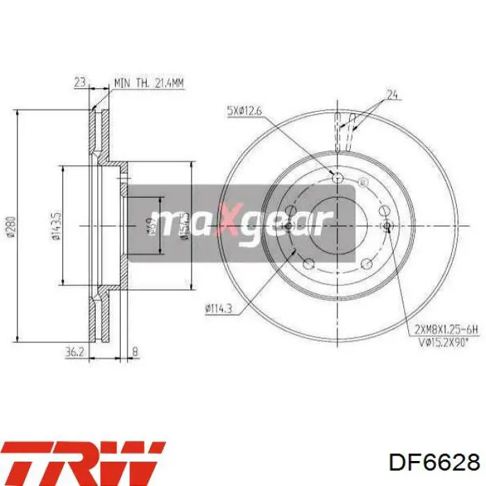 Купити DF6628 TRW Ротор гальмівний
