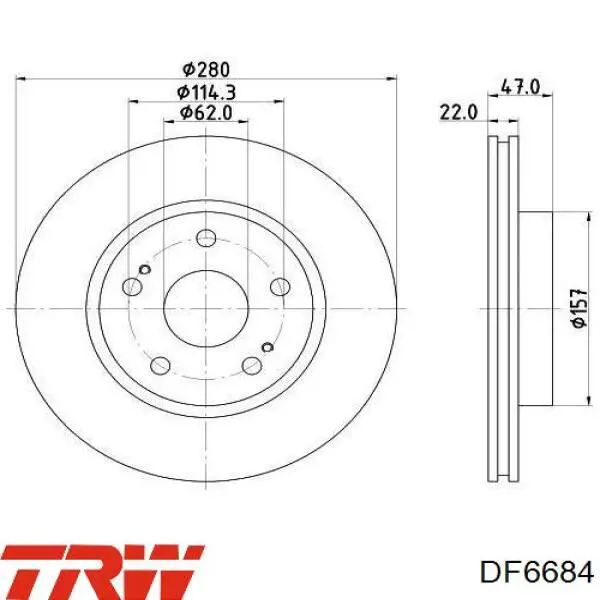 Купити DF6684 TRW Ротор гальмівний