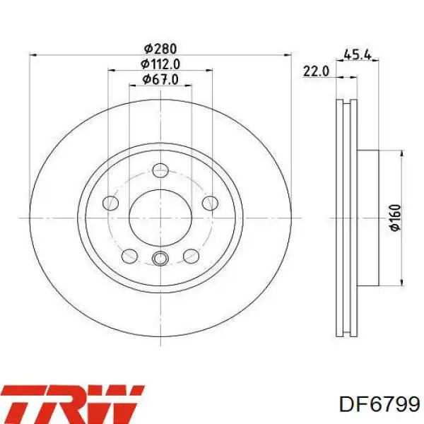 Гальмівні диски передні DF6799 TRW