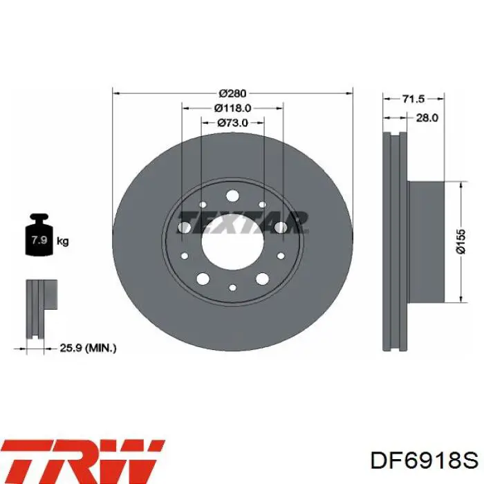 Купити DF6918S TRW Ротор гальмівний