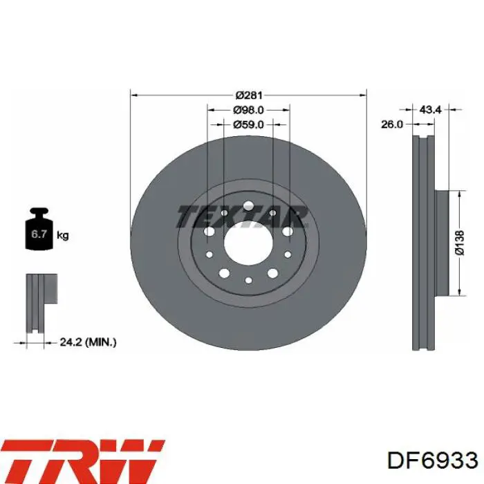 Купити DF6933 TRW Ротор гальмівний